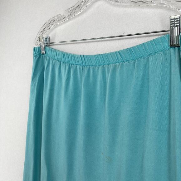 HEAVEN Skirt S 80s Twill Cotton Straight Maxi Elastic Waist Green VTG USA - Picture 2 of 14